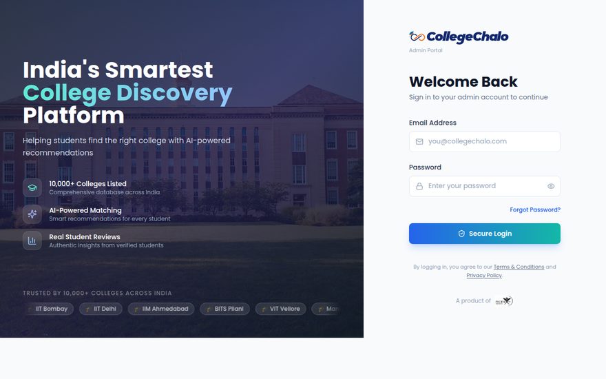 CollegeChalo CMS login