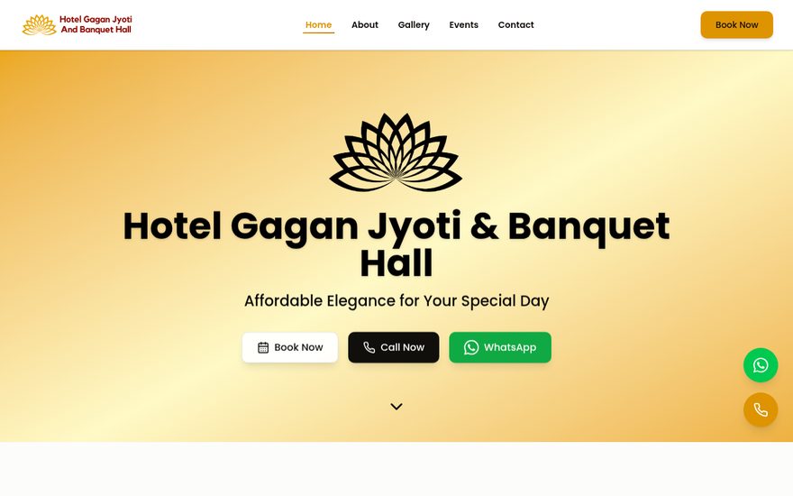 Hotel Gagan Jyoti and Banquet Hall website